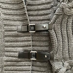 Tommy Hilfiger Knitted Vest with Faux Leather Buckle